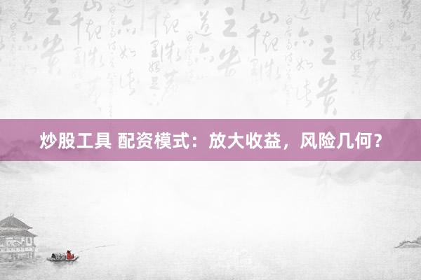 炒股工具 配资模式：放大收益，风险几何？