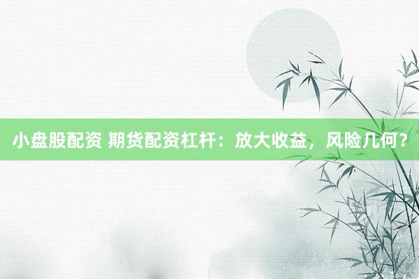 小盘股配资 期货配资杠杆：放大收益，风险几何？