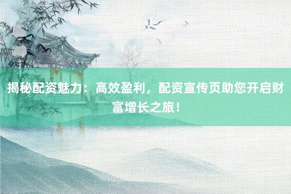 揭秘配资魅力：高效盈利，配资宣传页助您开启财富增长之旅！