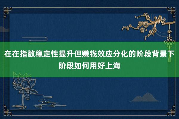 在在指数稳定性提升但赚钱效应分化的阶段背景下阶段如何用好上海